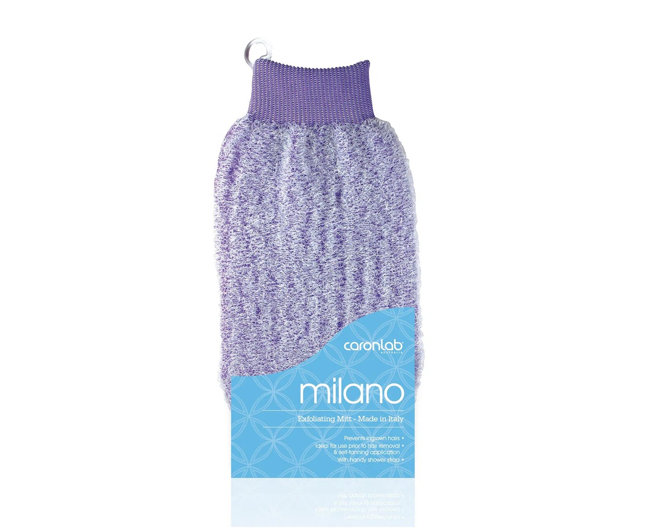 Caronlab Milano Body Exfoliating Massage Glove Mitt Violet