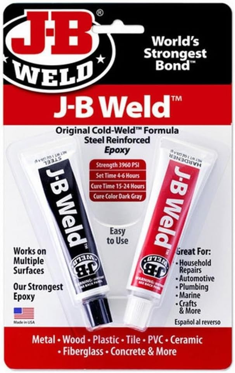 JB Weld Original Cold Weld Formula Steel Rainforced Epoxy Twin Tube, 56 G