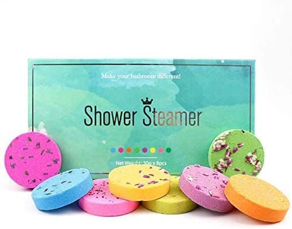 Uandhome Scented Shower Steamers Tablets, Shower Bombs Aromatherapy Vapor Steam Tablets for Stress Relief, Set of 8 Shower Steamers Tablets with Essential Oils for Relaxation and Nasal Congestion, Cozy Daily Showers Body Restore Relaxing Spa Yoga Birthday Christmas Mom Gifts for Women