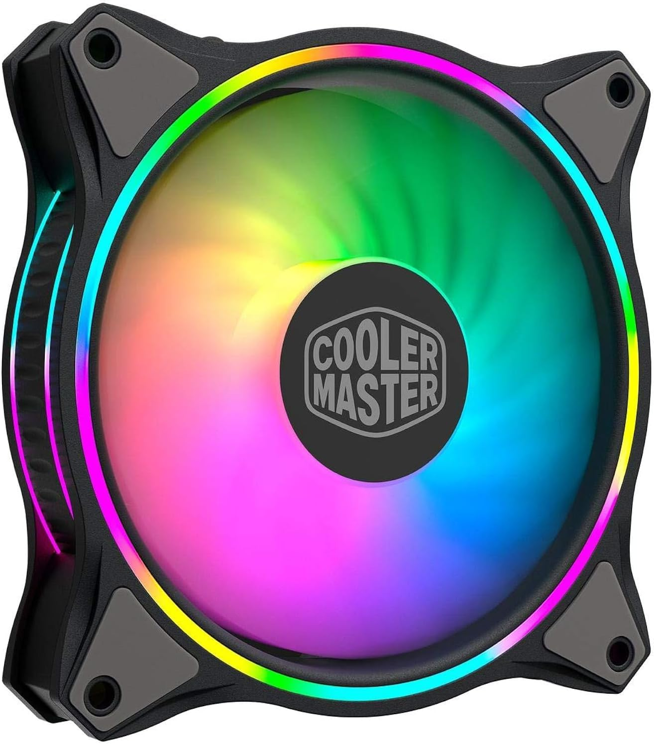 Cooler Master Masterfan MF120 Halo Duo-Ring Addressable RGB Lighting 120Mm Fan with Independently-Controlled Leds, Absorbing Rubber Pads, PWM Static Pressure for Computer Case & Liquid Radiator