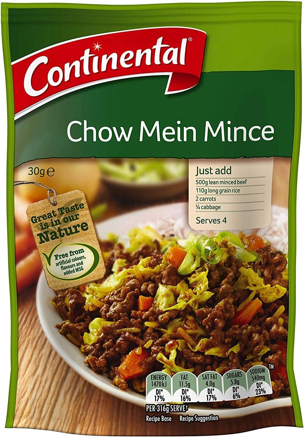 CONTINENTAL Recipe Base | Chow Mein Mince, 30G