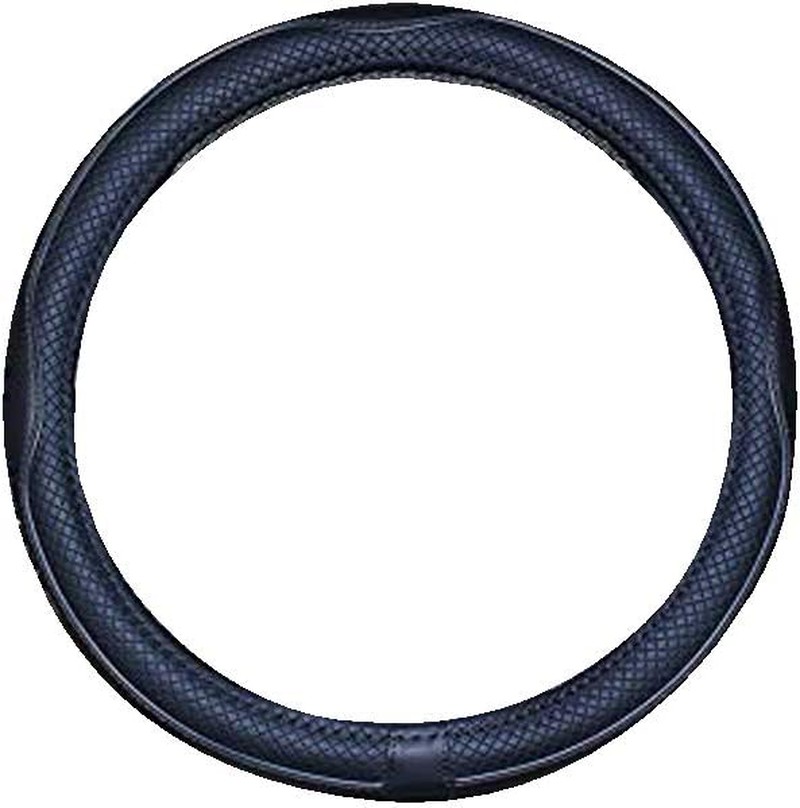 Boat Steering Wheel Cover Microfiber Leather 13-13.5 Inch (Black)