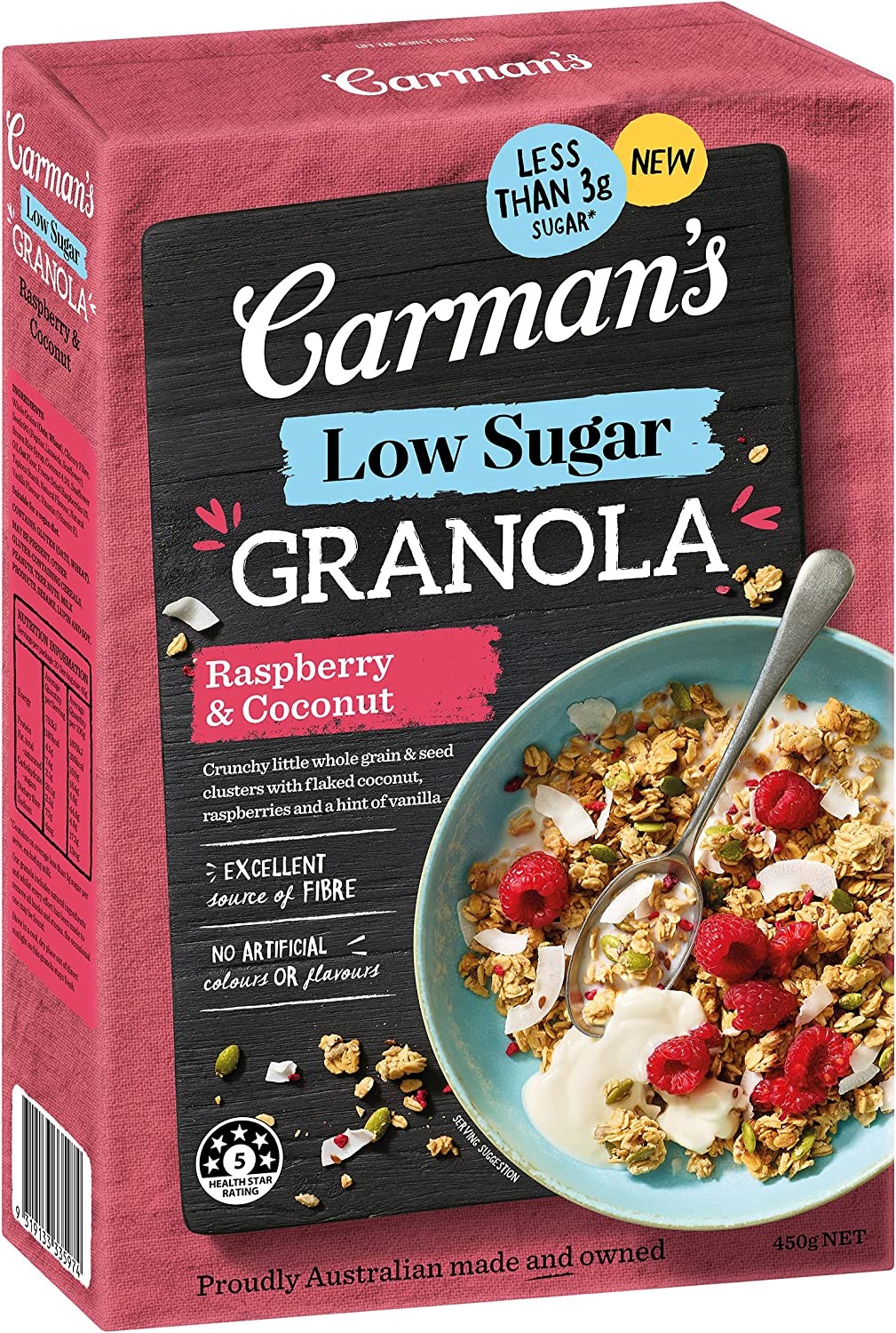 Carman’S Low Sugar Raspberry and Coconut Granola 450 G