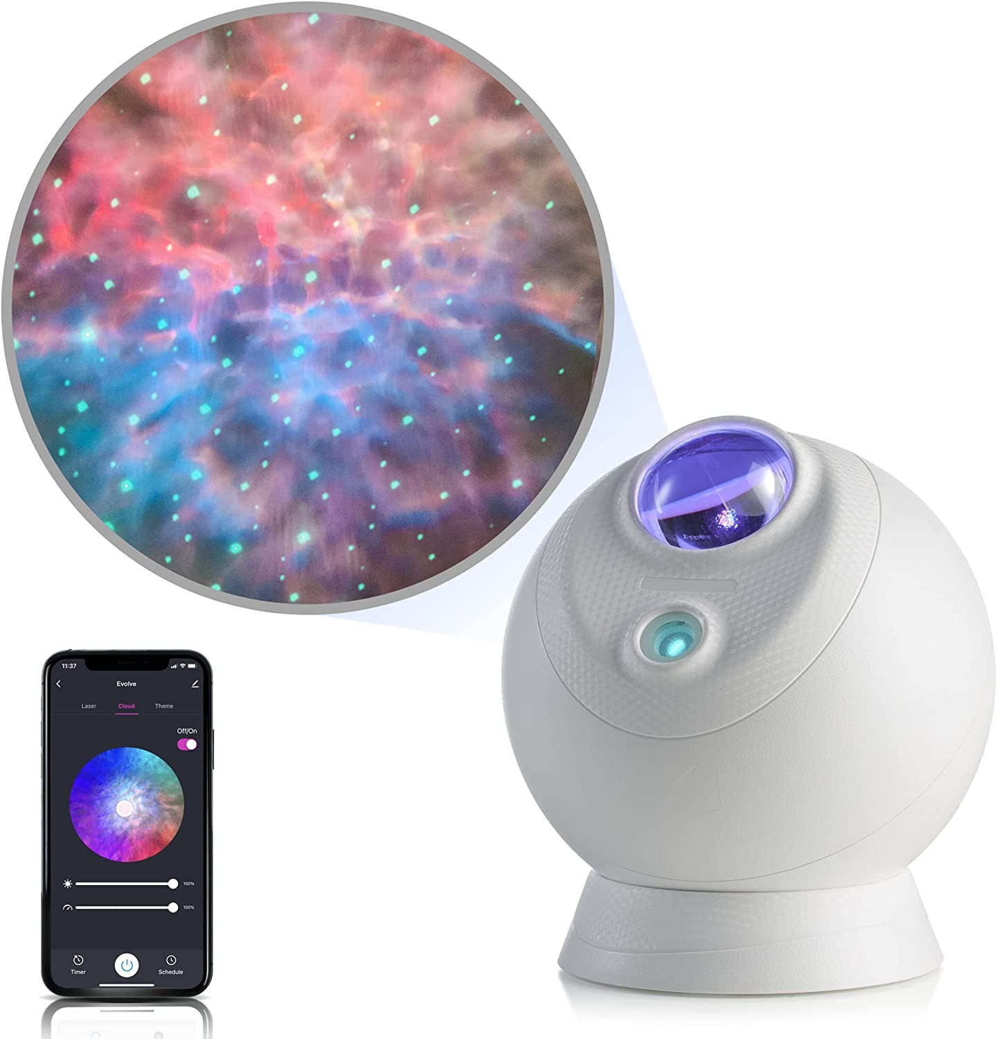 Blisslights Sky Lite Evolve – Star Projector, Galaxy Projector, LED Nebula Lighting, Wifi App, for Meditation, Relaxation, Gaming Room, Home Theater, and Bedroom Night Light Gift (Green Stars)