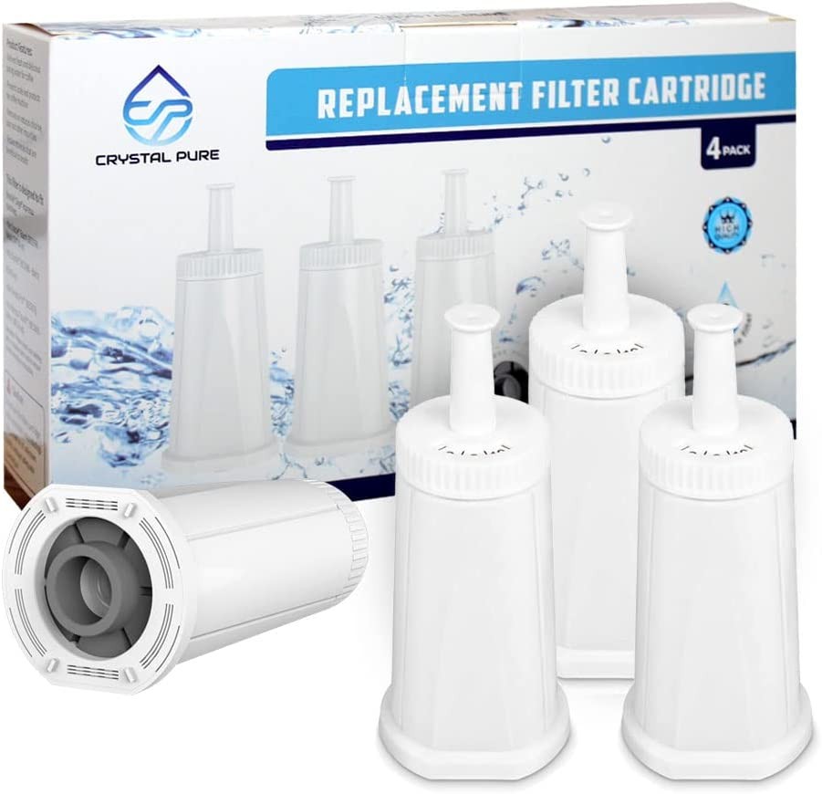 Crystal Pure Water Cartridge Filter Fits Breville Claro Swiss BES990 BES980 BES500 BES878 BES880 BES920, BES008WHT0NUC1 the Oracle,Oracle Touch,Bambino 4-Pack