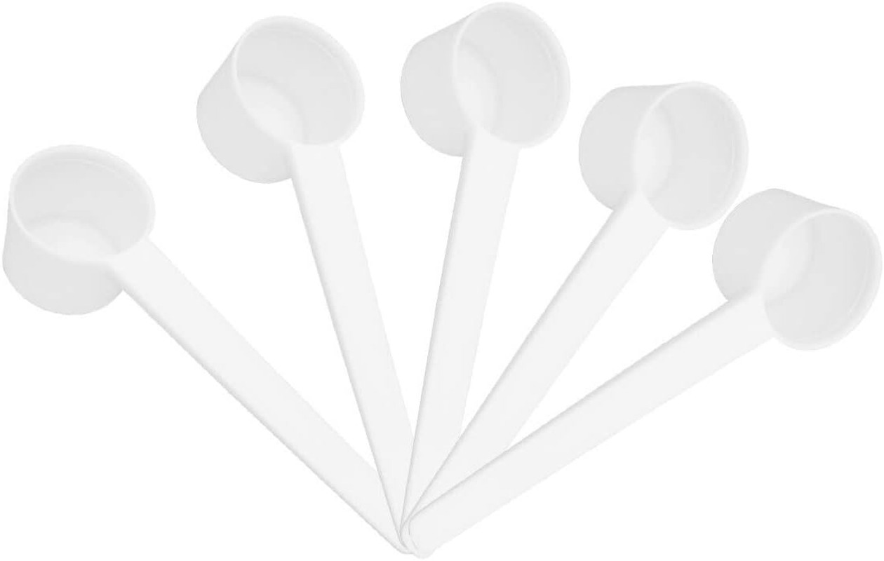 Operitacx 10Pcs 5G White Plastic Measuring Spoons Scoop