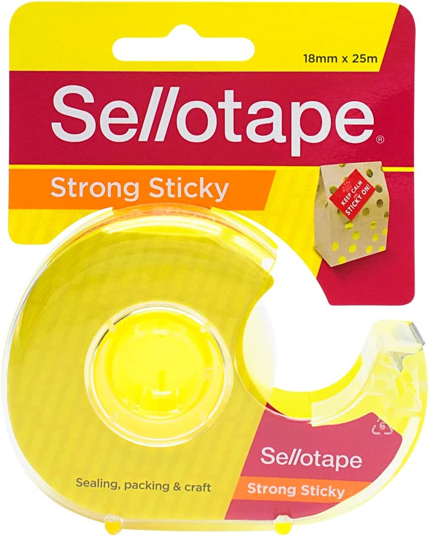 Sellotape Sticky Tape with Dispenser, 18 Mm X 25 M