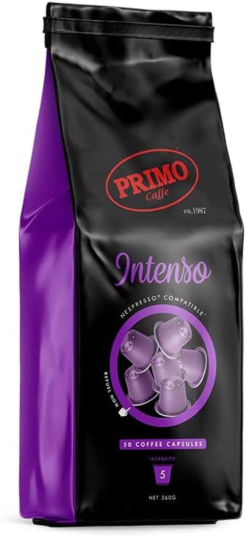 Primo Caffe Intenso Nespresso Strong Compatibles Coffee Capsule, 50 Count