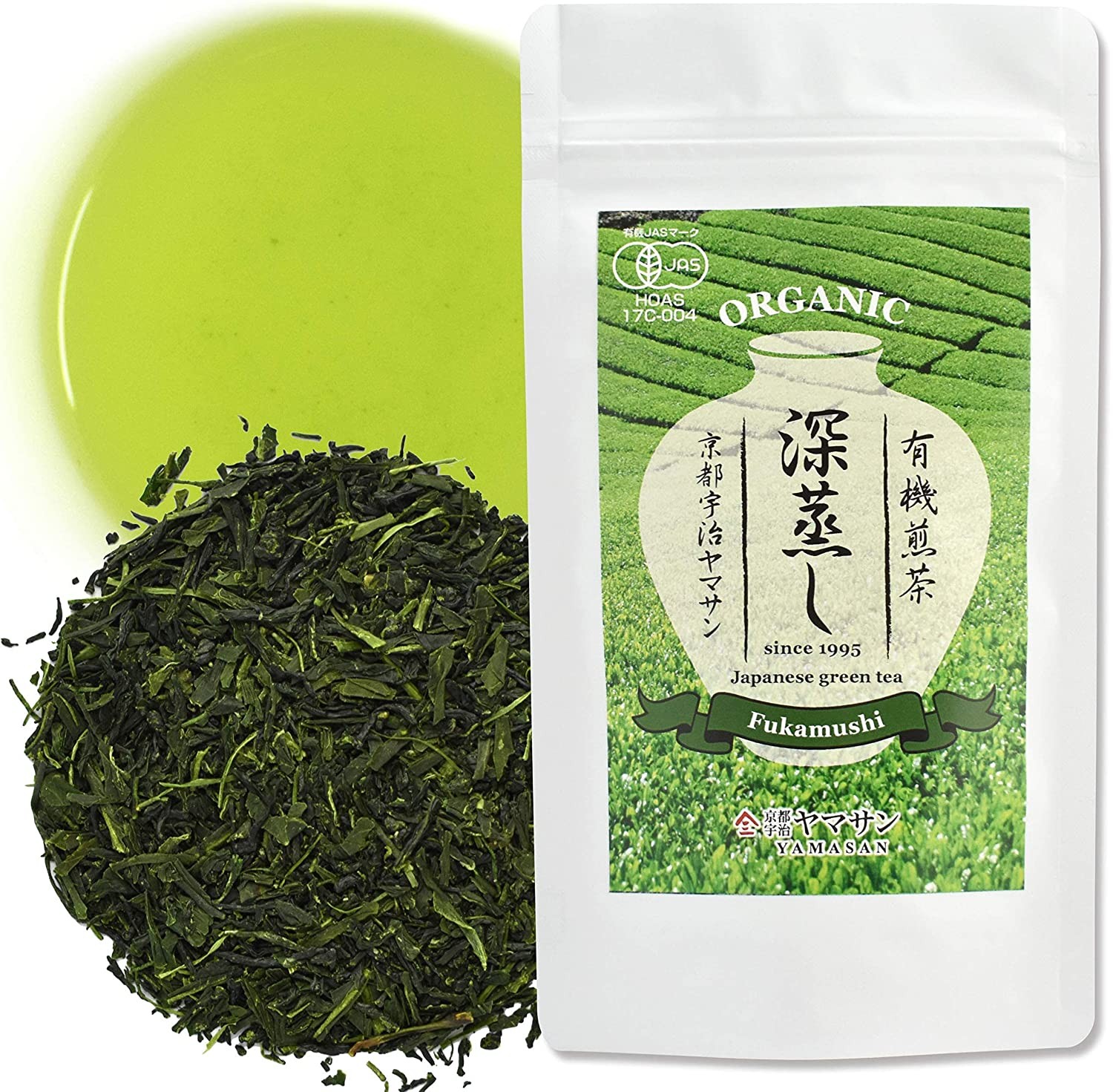 Green Tea Sencha – Deep Steamed Fukamushi Green Tea – Japanese Organic Loose Leaf Tea, 80G【Yamasan】