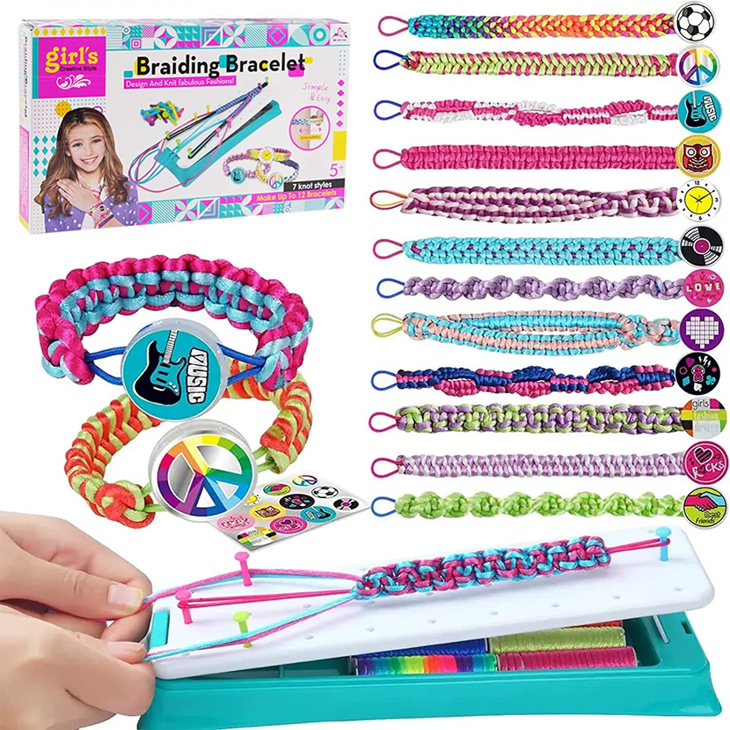 CYZAM Friendship Bracelet Making Kit for Girls, DIY Jewelry Arts Craft Gifts Toys, Friendship Bracelet String Making Kit for Travel Activities Supplies, Birthday Christmas Gifts for Teen Girls Age 6 7 8 9 10 11 12