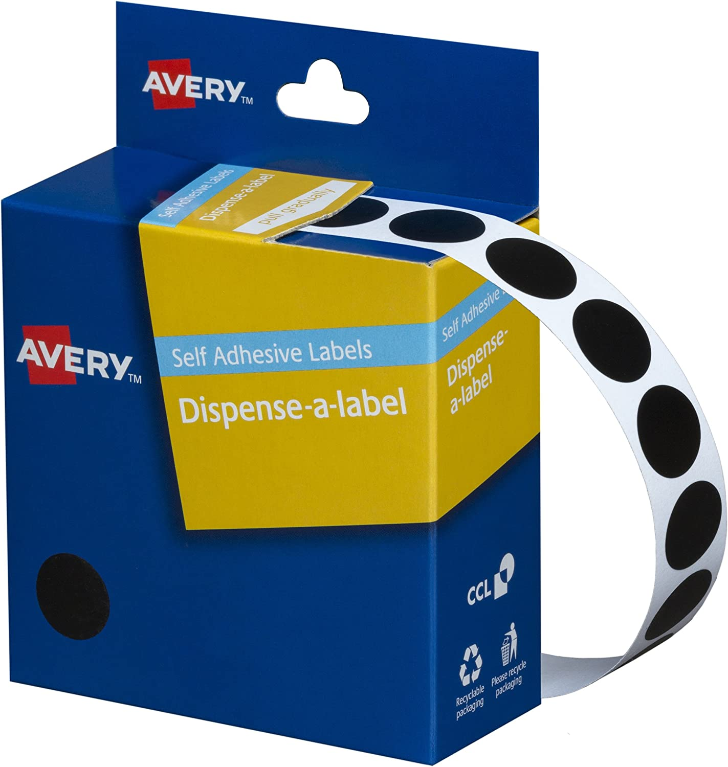 Avery Back Circle Dispenser Labels, 14 Mm Diameter, 1050 Labels (937242)