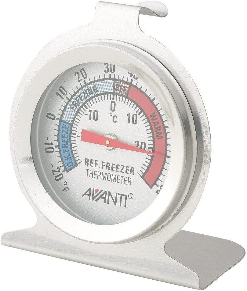 Avanti Refrigerator Thermometer, Silver/White