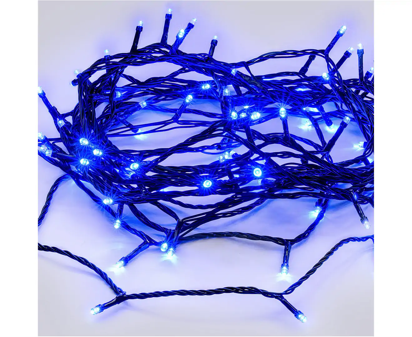 240 LED Fairy Light Chain Dark Green Cable – 7 Colour Options – Blue