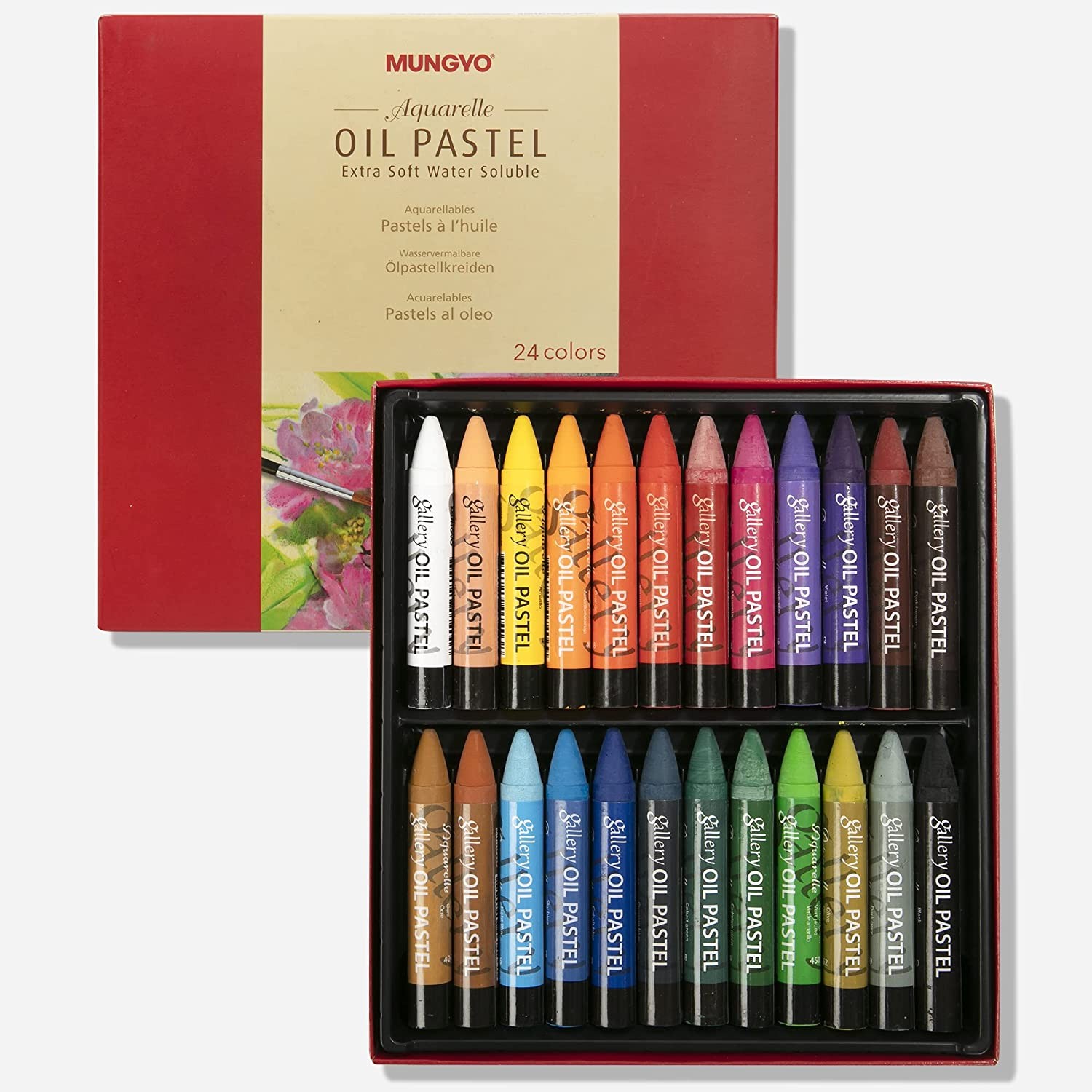 Mungyo Water-Soluble Oil Pastel Set of 24 – Assorted Colors