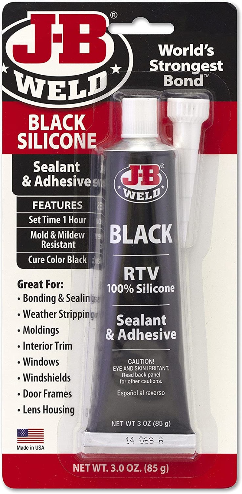 JB Weld Silicone Gasket Maker and Sealant, Black, 85 G