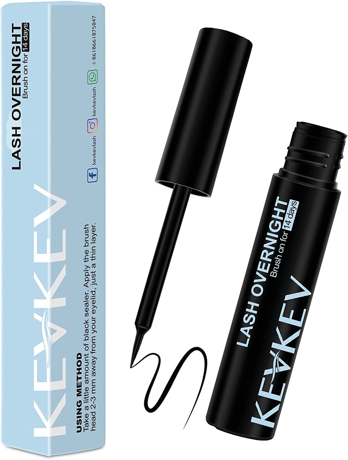 Lash Overnight Sealer Cluster Lashes Overnighter DIY Lash Extension Sealer Extend Lash Wear up to 14 Days Black Lash Sealer Long Lasting Easy to Remove 5Ml