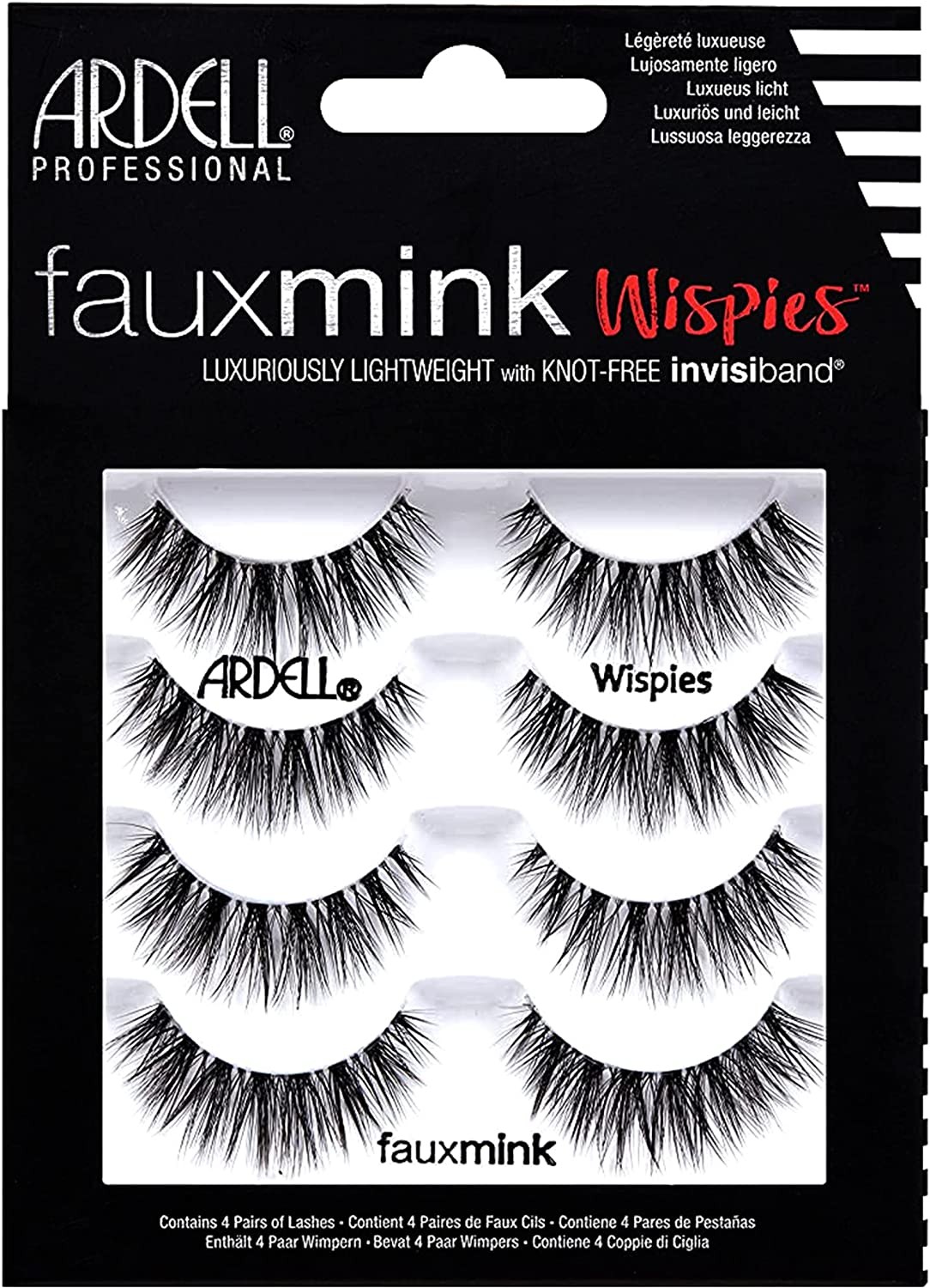 Ardell Ardell Faux Mink Wispies False Lashes, Pack of 4,