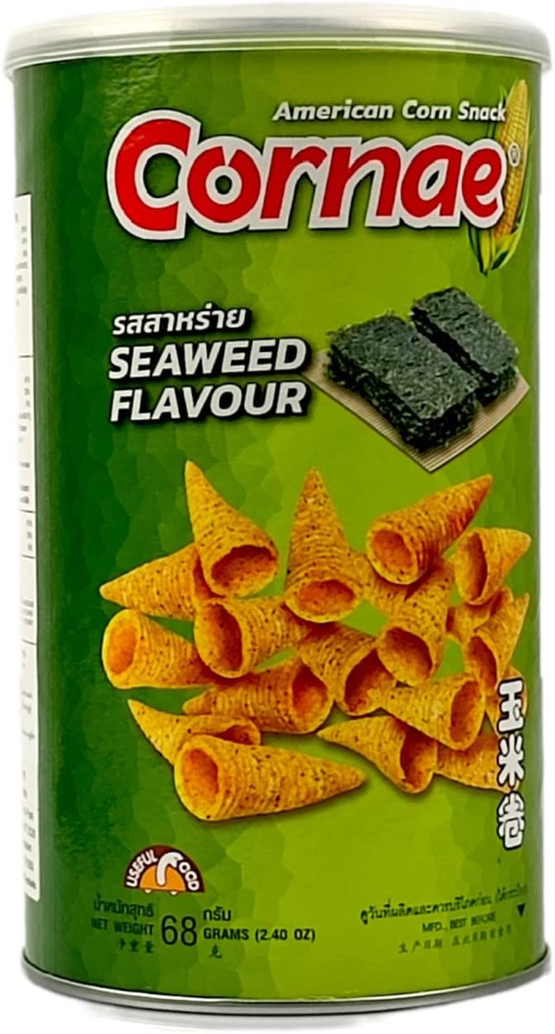 Cornae Seaweed Flavour Corn Snack Can 68 G