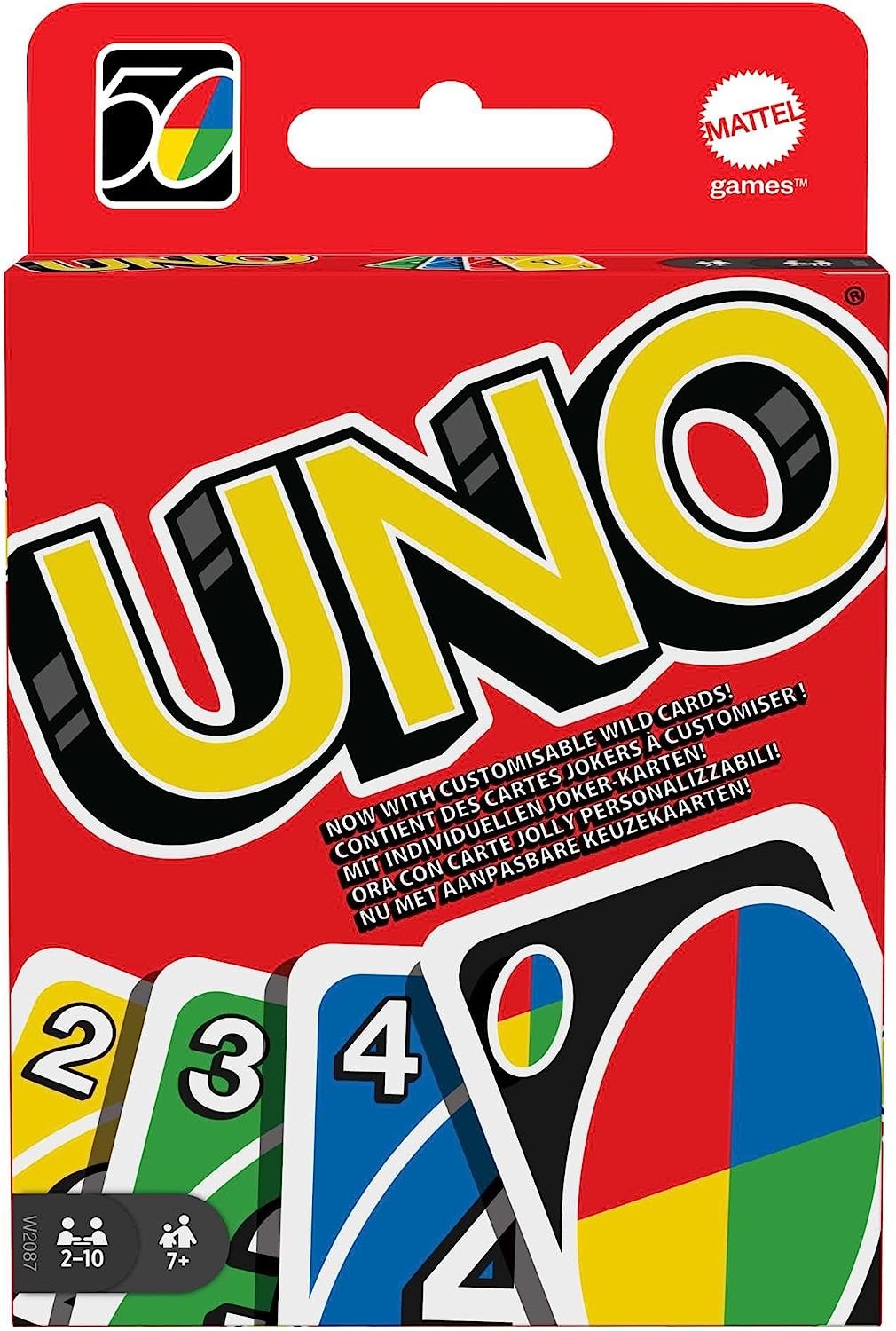 UNO – Classic Colour & Number Matching Card Game – 112 Cards – Customizable & Erasable Wild Cards – Special Action Cards Included – for Kids 7+