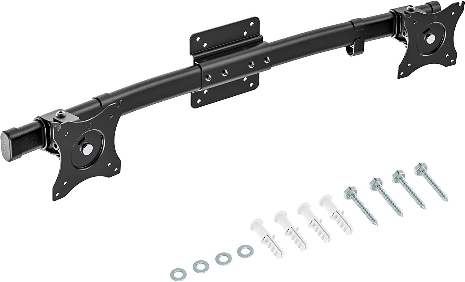 Dual Monitor Wall Mount, Single to Double VESA Bracket Adapter, Horizontal Assembly Arm for 2 Screen up to 27 Inch (012ARM), Black by WALI