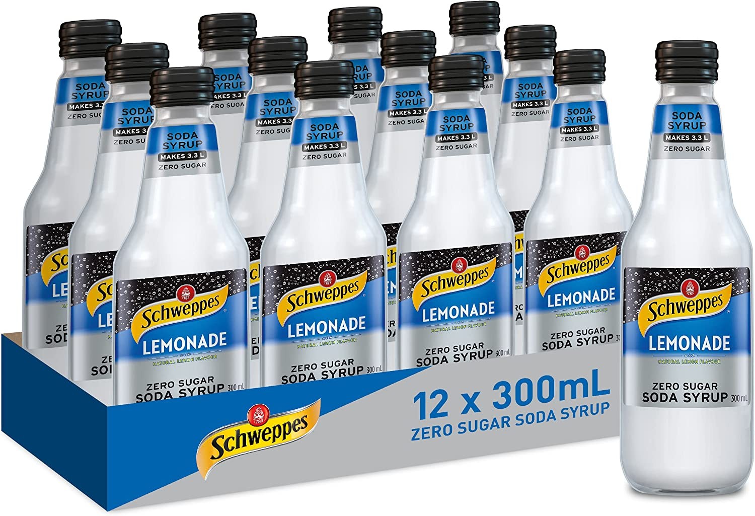 Schweppes Lemonade Soda Syrup – 300Ml X 12 Glass