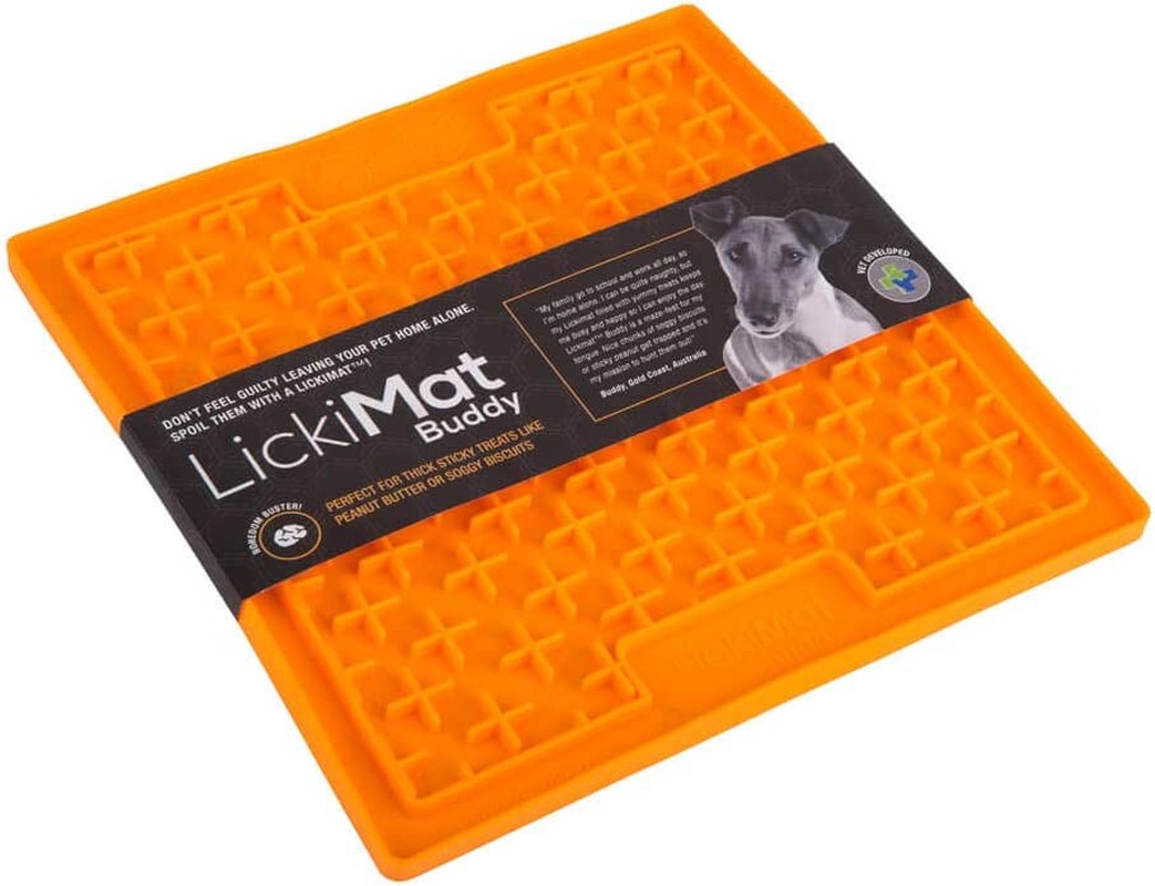 Lickimat Anti-Anxiety Boredom Buster Slow Feeder, Orange, One Size