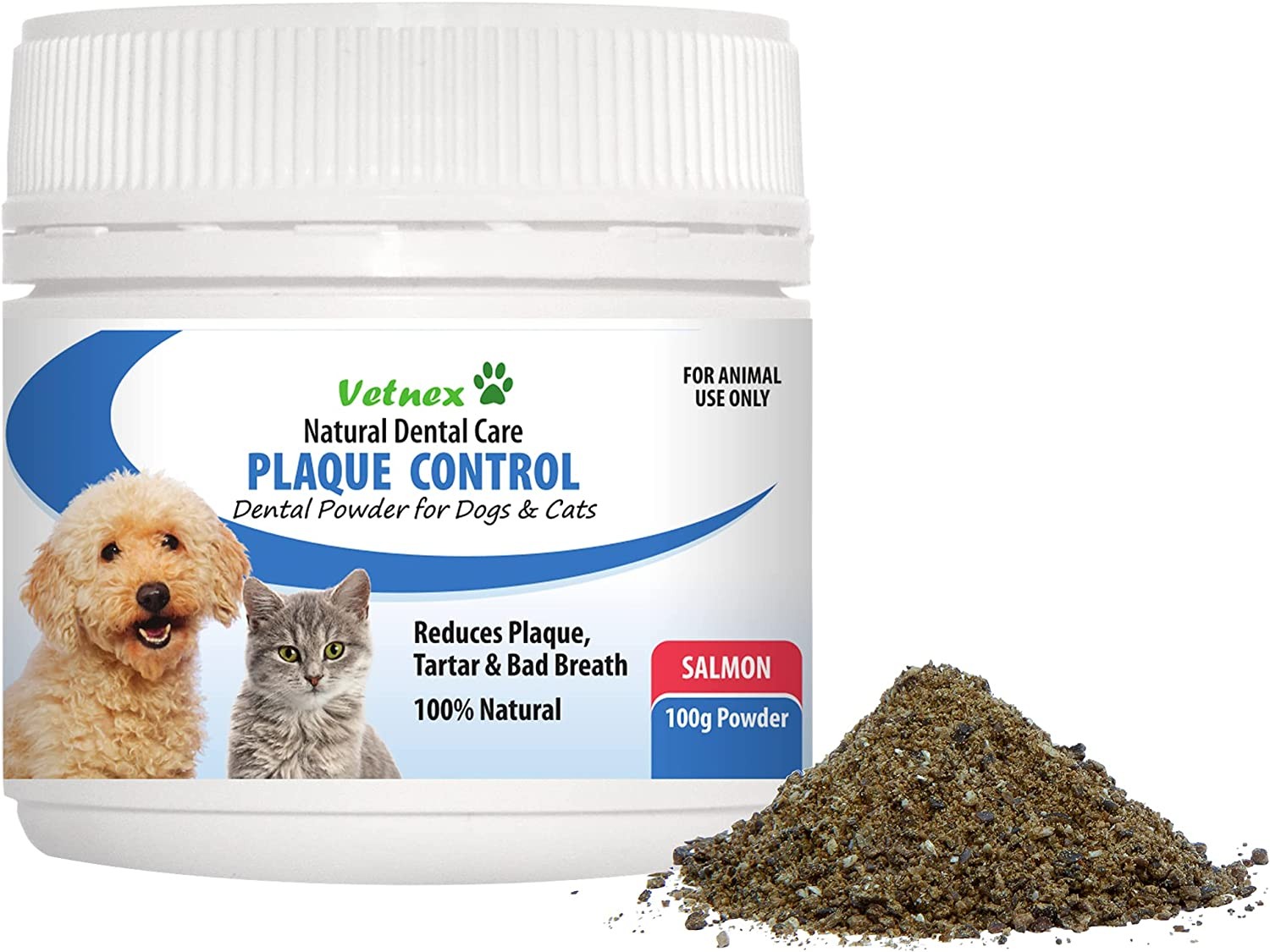 Vetnex Plaque Control Dental Powder (Salmon) for Dogs & Cats 100G