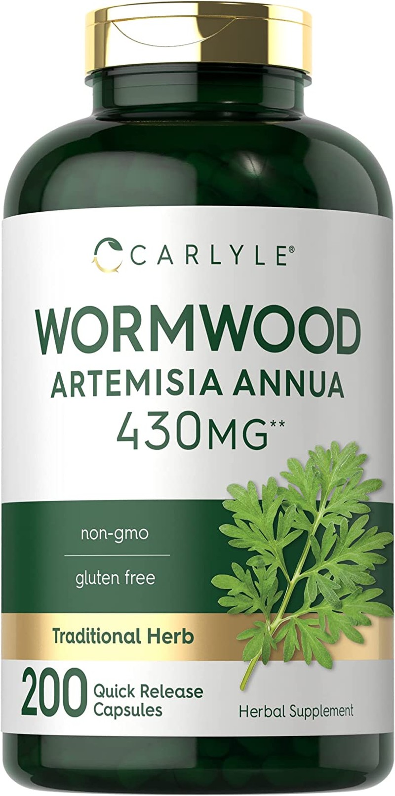 Sweet Wormwood 430 Mg | 200 Capsules | Non-Gmo & Gluten Free | by Carlyle