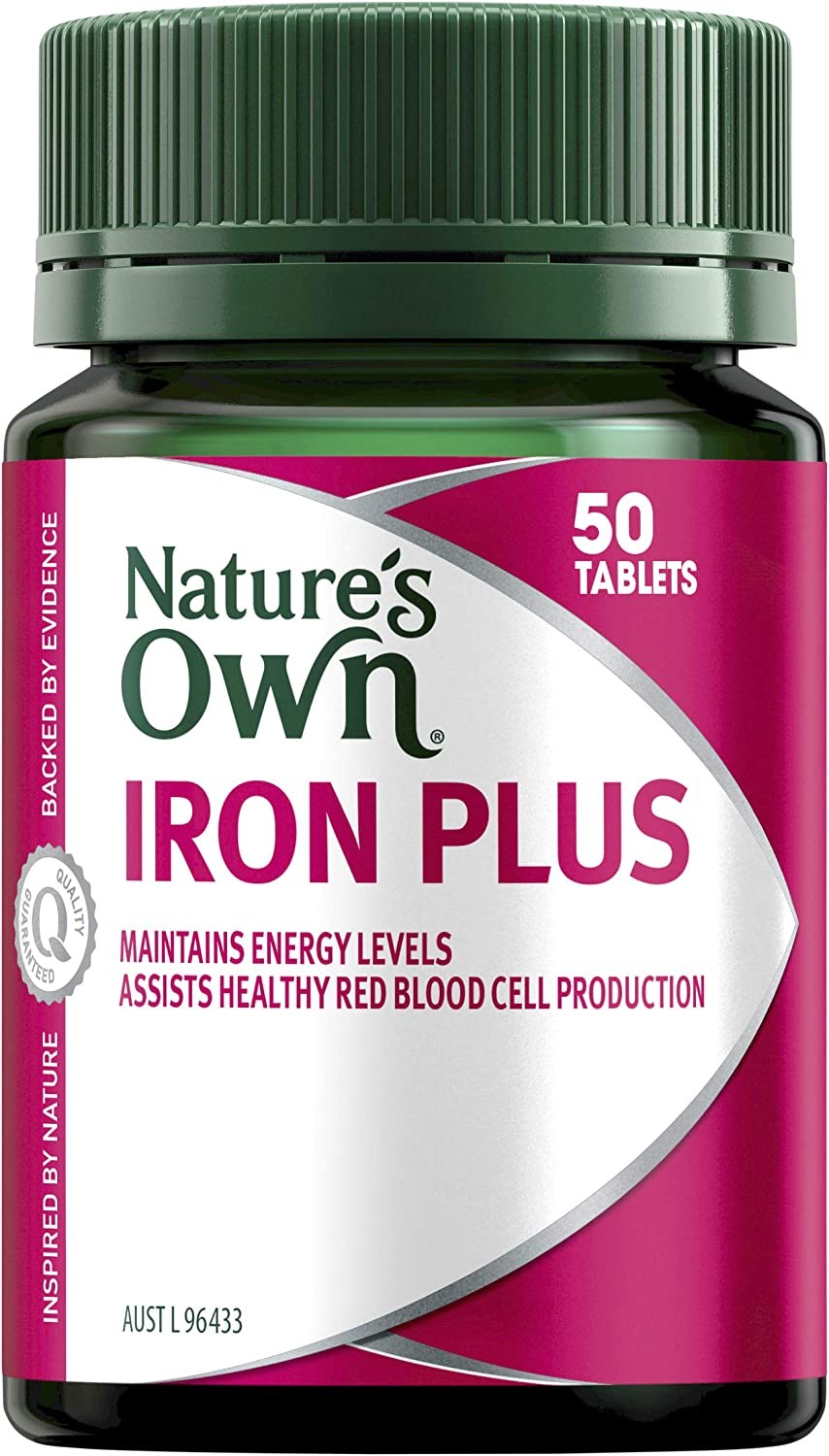 Nature’S Own Iron plus with Folic Acid, Vitamins C, B6, & B12 – Supports Healthy Immune System Function – Supports Energy Levels – Supports Healthy Heamoglobin Formation – 50 Tablets