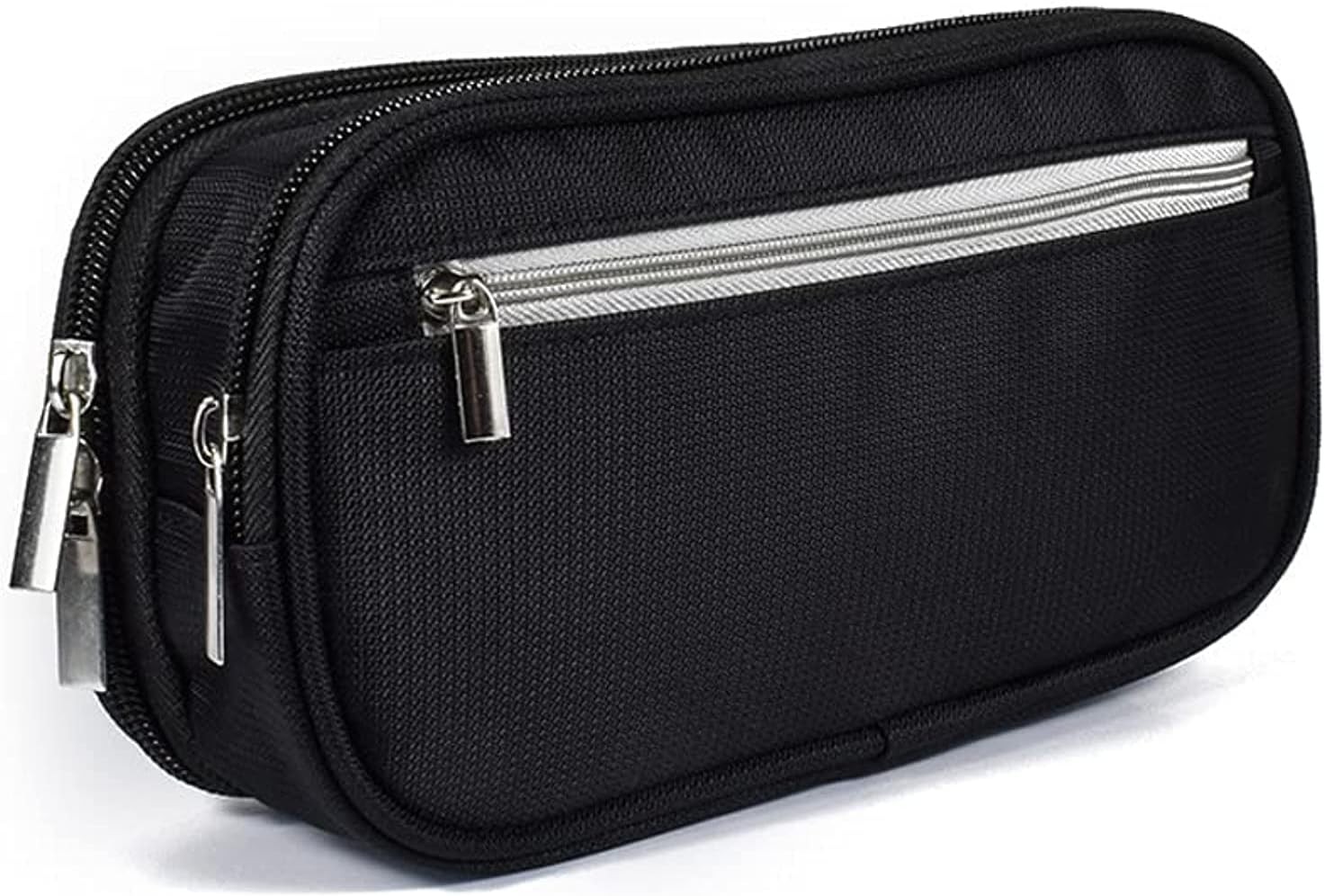 T Tersely Large Pencil Case Big Capacity Storage Pouch Stationery Pen Bag for Middle High School College Office Clerks Student Girl Adult Teen Gift Pen Case Double Zipper (Black)