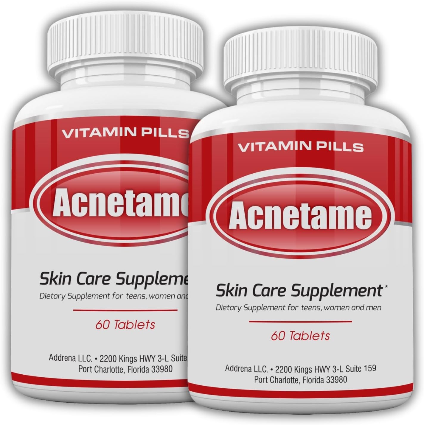 Acnetame 2 Pack- Vitamin Supplements for Acne Treatment- Hormonal Acne Pills to Clear Oily Skin for Women, Men, Teens, and Adults