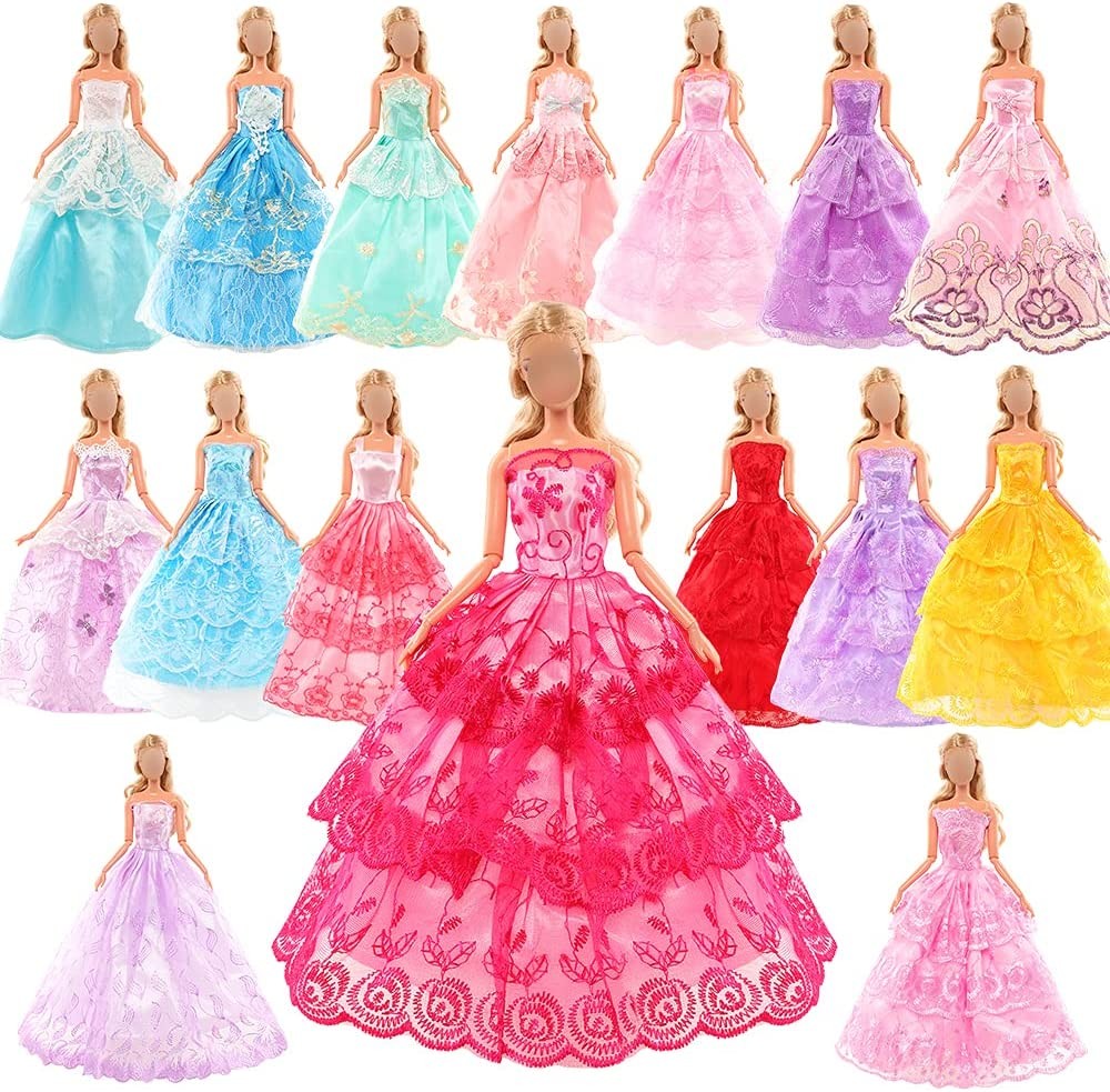 Barwa Doll Dress 5 Pcs Handmade Fashion Wedding Party Gown Dresses Clothes for 11.5 Inch Girl Doll