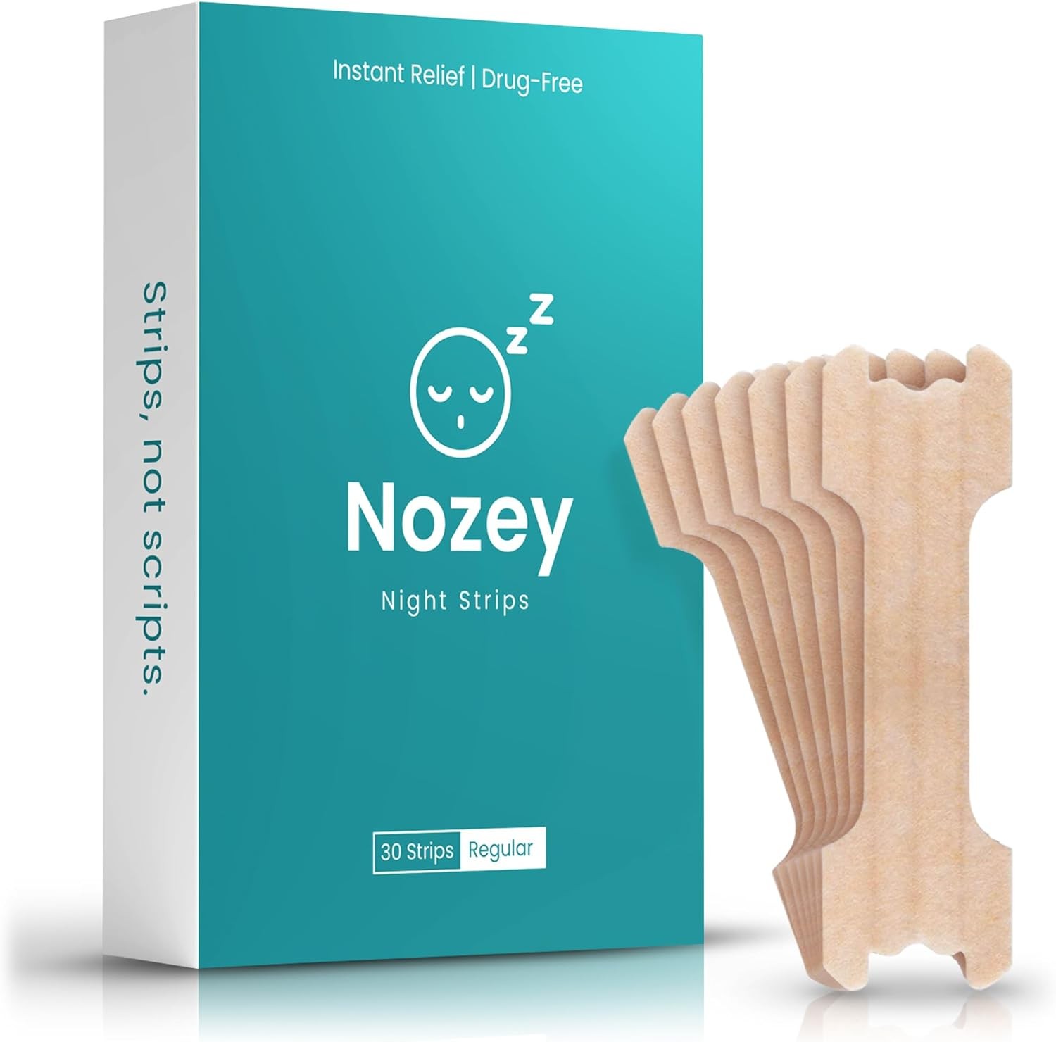 Night Strips – 30 Pack Night-Time Nasal Strips: Improve Sleep Quality, Relieve Nasal Congestion, Reduce Snoring & Mouth Breathing. Support for Allergies, Colds, Deviated Septum’S & Better Breathing.