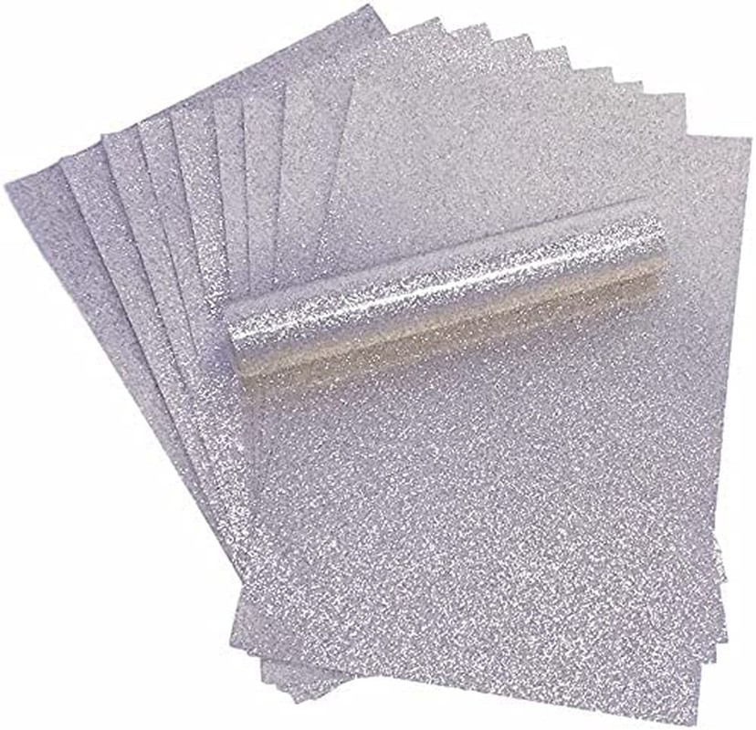 Silver Glitter Card A4 Sparkly Soft Touch Non Shed 300Gsm / 110Lb Cover Paper Stock / 90Lb Cover Paper Stock Pack of 10 Sheets