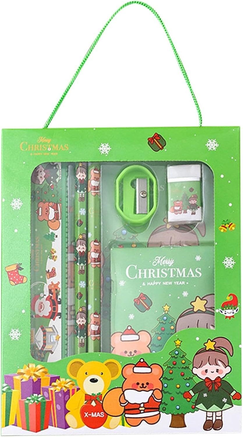 Christmas Stationery Sets for Kids | Set of 6 Christmas Stationery Set – Cute Festive Stationery Supplies, Christmas School Party Favors for Kindergarten Prizes