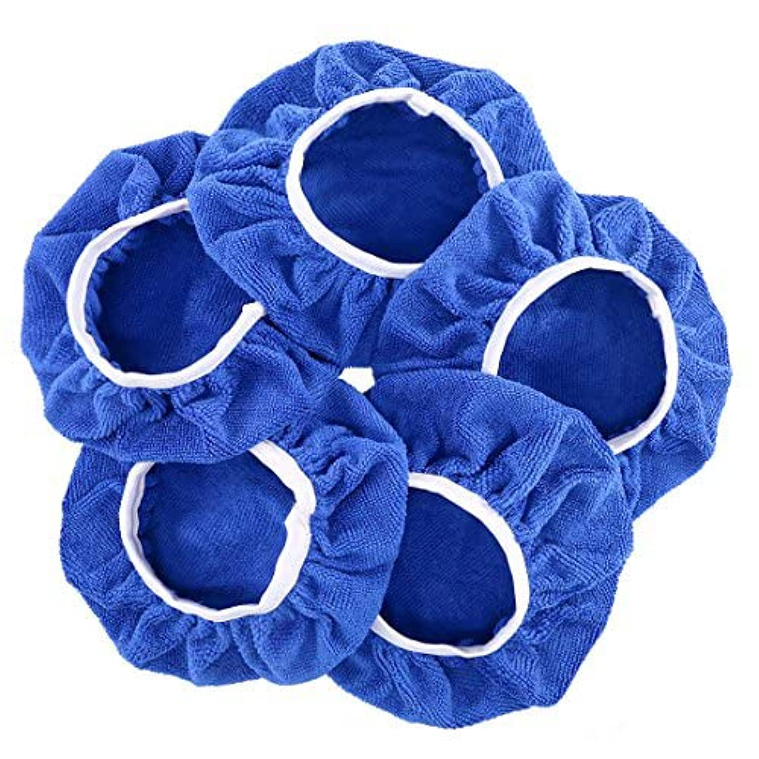 Glarks 5Pcs 9-10 Inch Car Polisher Pad Bonnet Soft Microfiber Polishing Bonnet Buffing Pad Cover for 9 and 10 Car Polisher