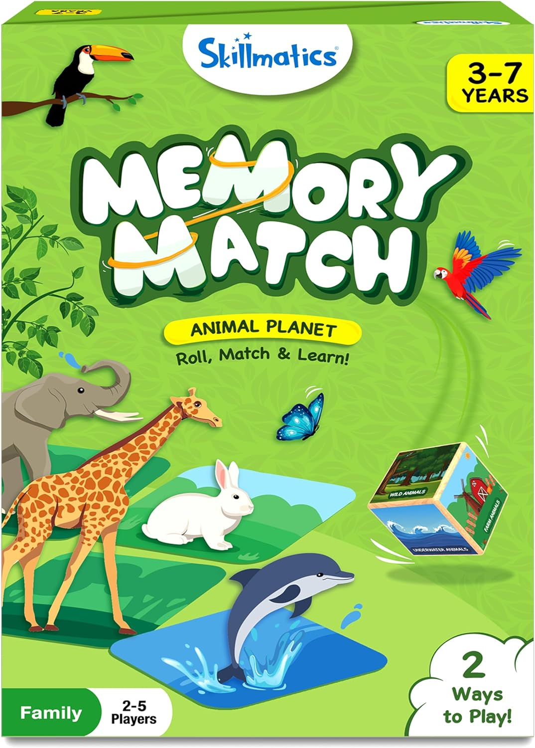 Skillmatics Board Game – Memory Match Animal Planet, Fun & Fast Memory Game, Gifts for Boys & Girls Ages 3 to 7