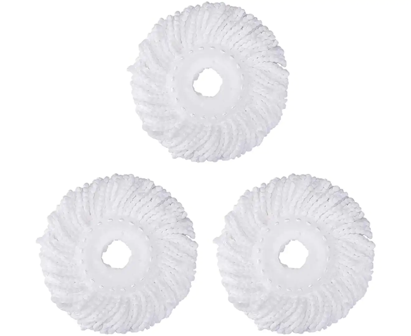 3 Pack Mop Head Replacement for Hurricane Spin Mop Replacement Head Microfiber Mop Head Refills round Shape Standard Siz