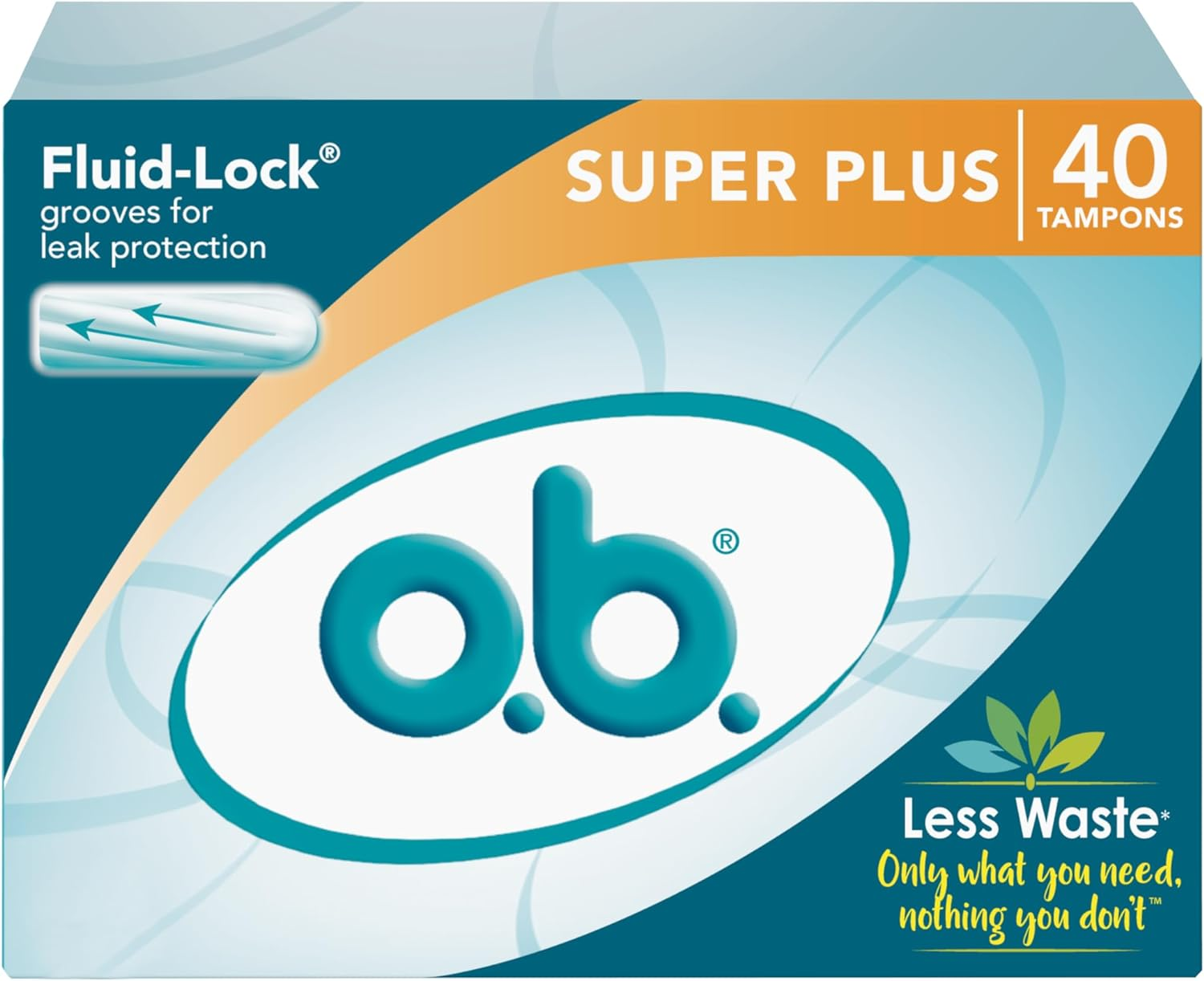 O.B. Applicator Free Digital Tampons, Super plus – 40 Count, Sasaxds