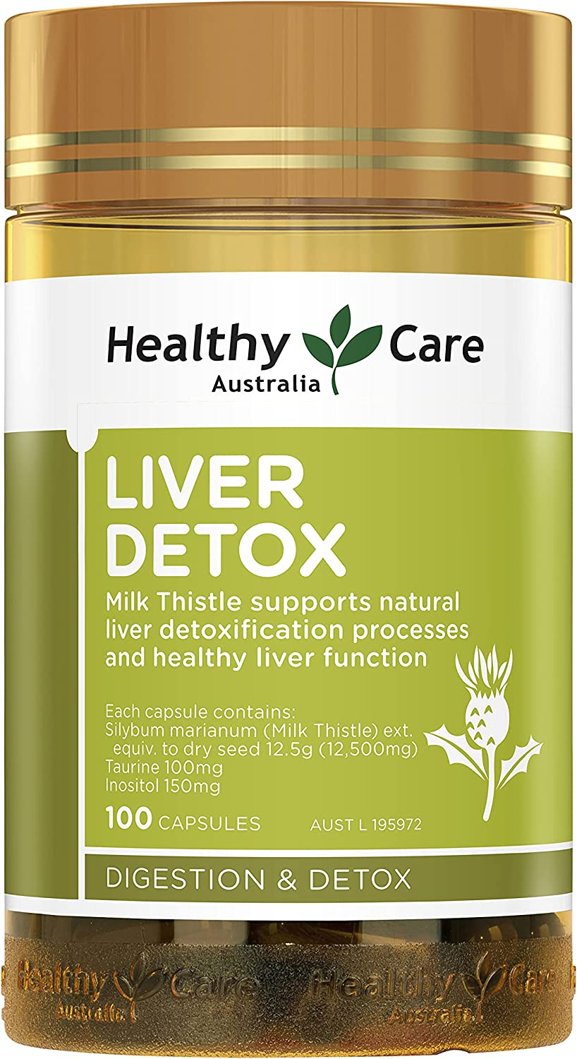 Healthy Care Liver Detox – 100 Capsules | Milk Thistle Supports Natural Liver Detoxification Processes and Healthy Liver Function