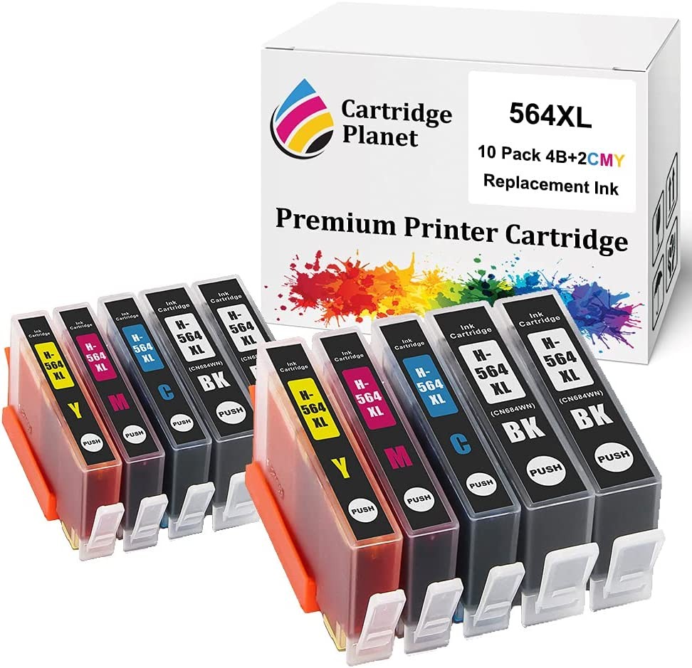 Cartridge Planet 10 Pack (4BK,2C,2M,2Y) Compatible Ink for HP 564XL for HP Deskjet 3070A-B611A 3520 E-All-In-One Officejet 4610 4620 Photosmart 5510-B111A 5520 6510-B211A 6520 B010A B010B B109A B109N B110 B209A B210A B210B B210C B210D B210E