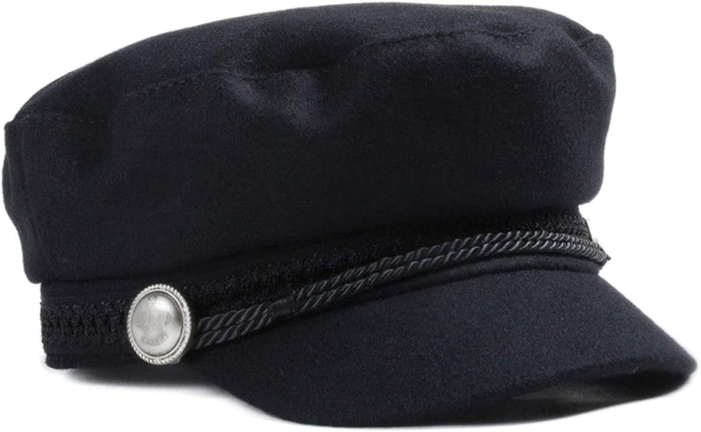 AWOCAN Womens Newsboy Cap Wool Blend Navy Bakerboy Cabbie Cap Fashion Ladies Girls Beret Hat, Black, One Size