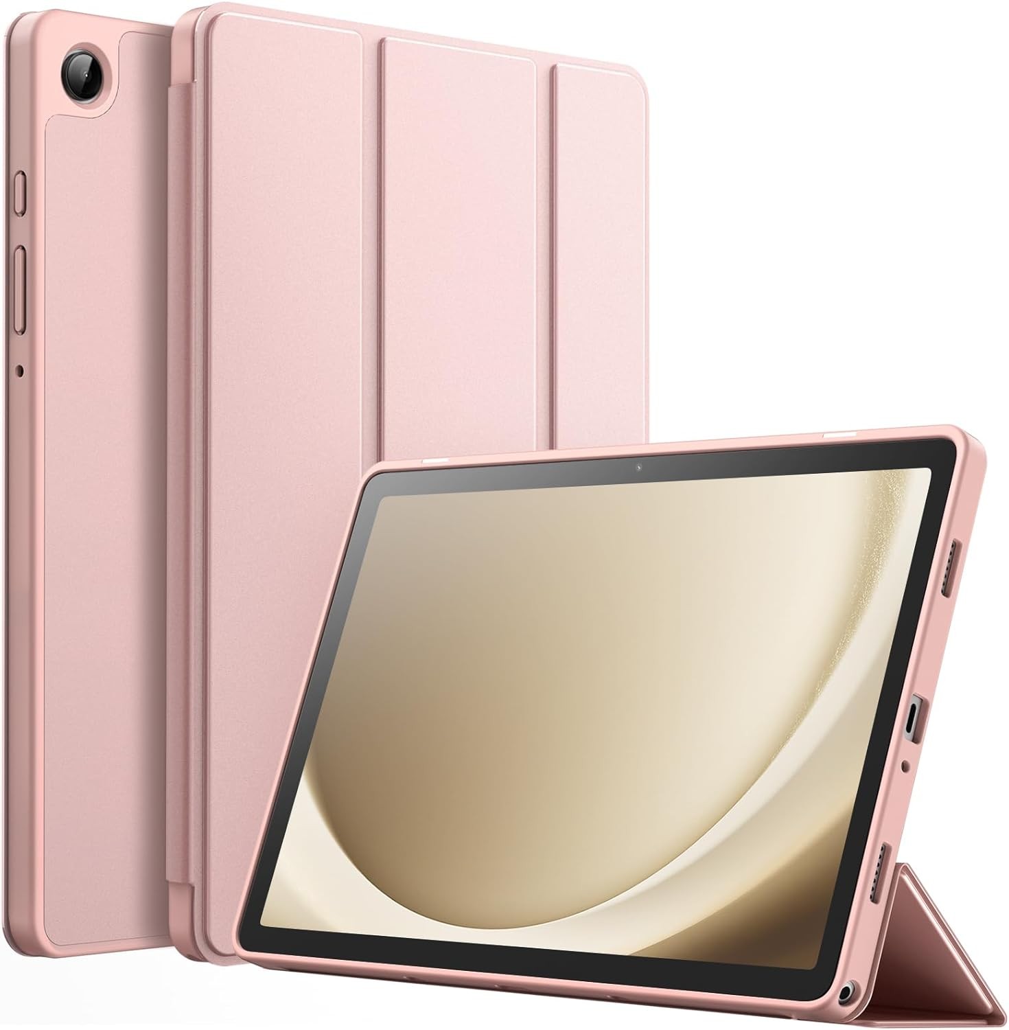 Jetech Case for Samsung Galaxy Tab A9+ / A9 plus 11-Inch 2023, Soft TPU Tri-Fold Stand Protective Tablet Cover, Auto Wake/Sleep (Rose Gold)