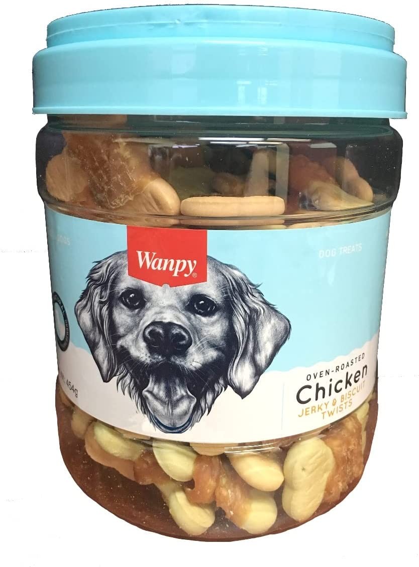 Wanpy Medium Biscuits with Chicken Jerky in Jar 454 G