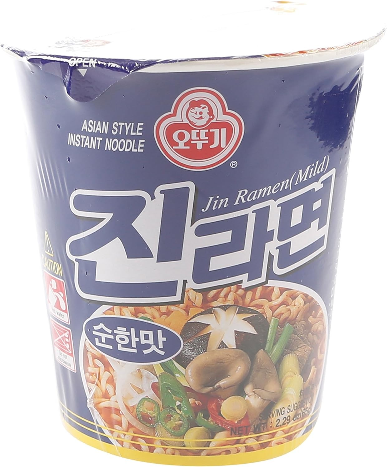 Ottogi Jin Ramen Mild Noodles Cup, 65 G