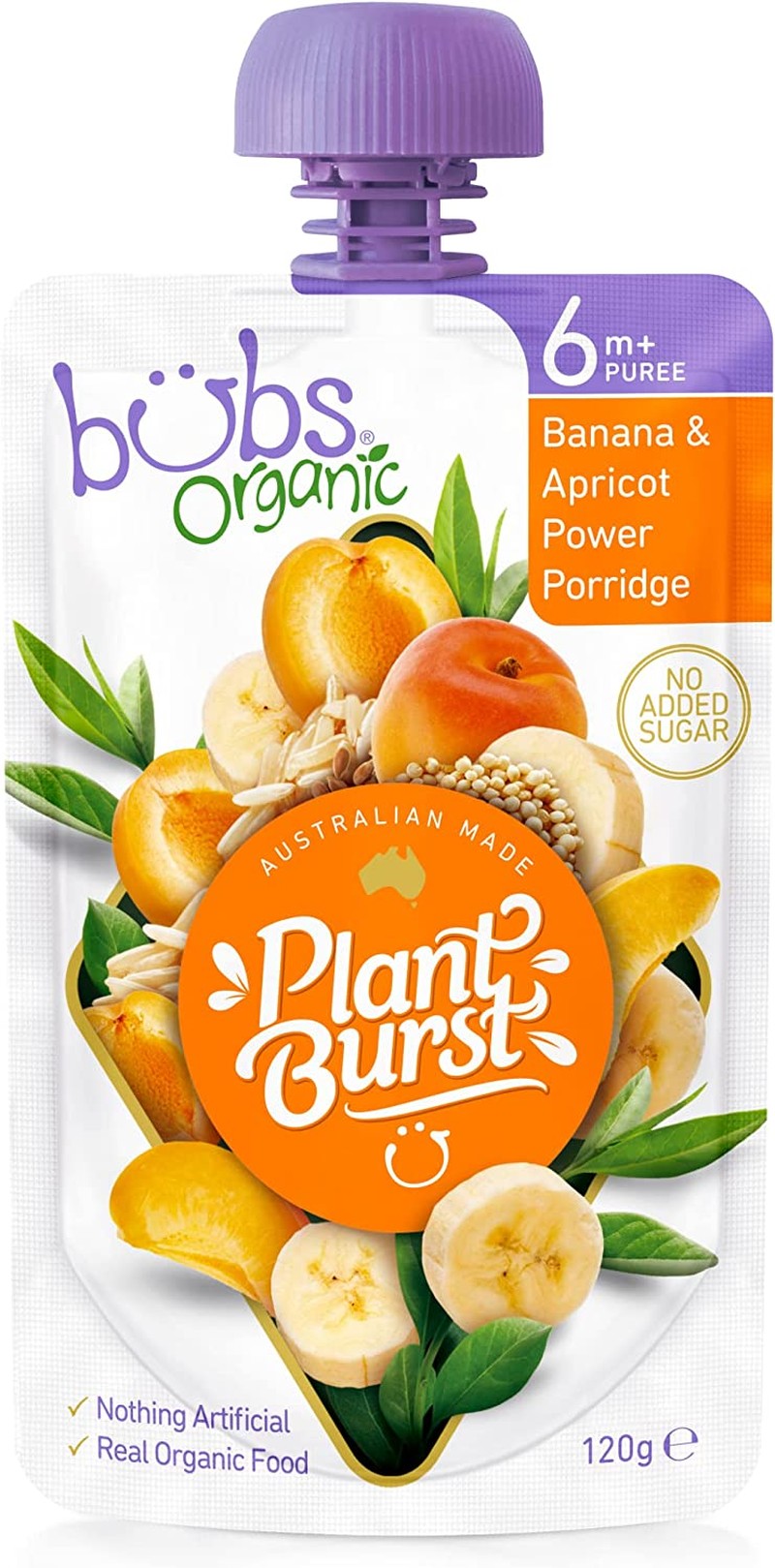 Bubs Organic Apricot and Banana Power Porridge 120G