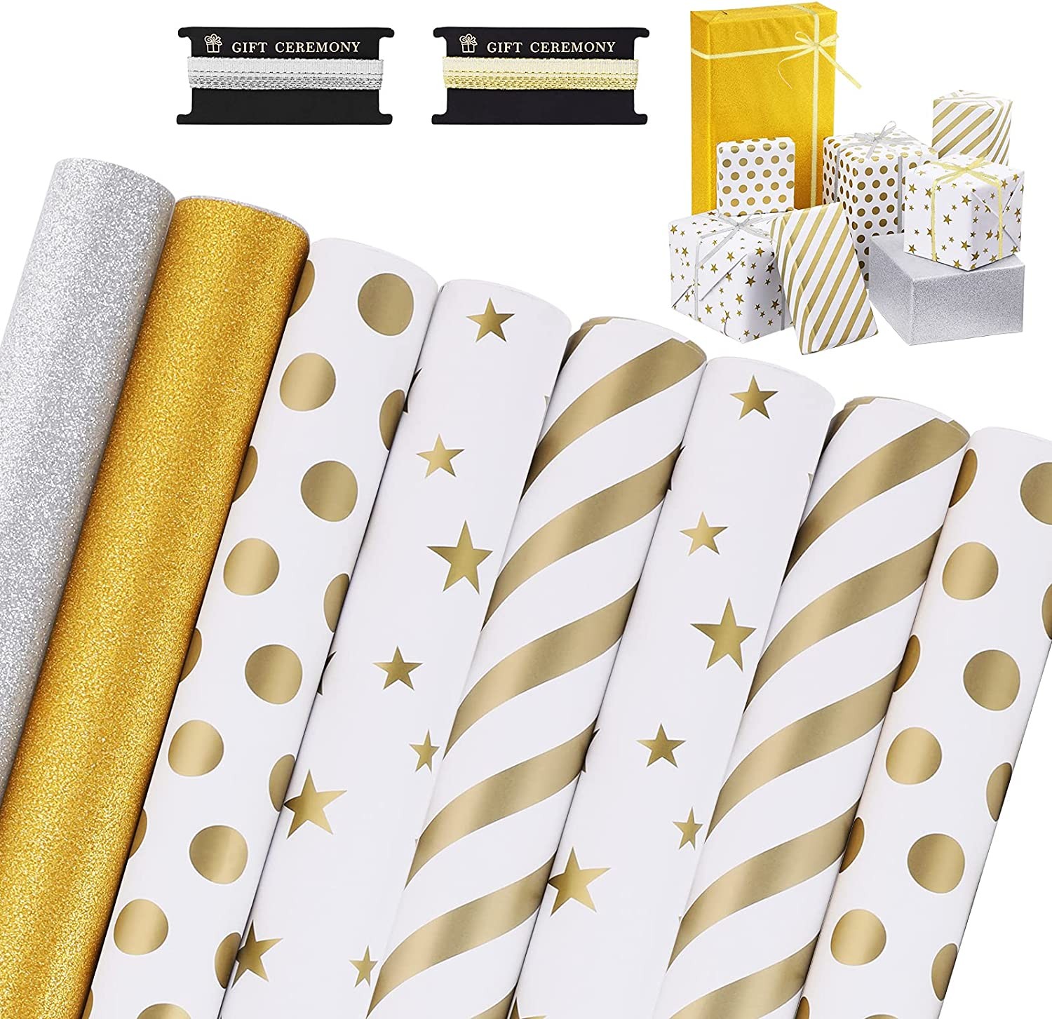 WD&CD Wrapping Paper Gift Wrapping Paper for Birthdays, Bridal Showers, Baby Showers, Christmas, Friendsmas and More