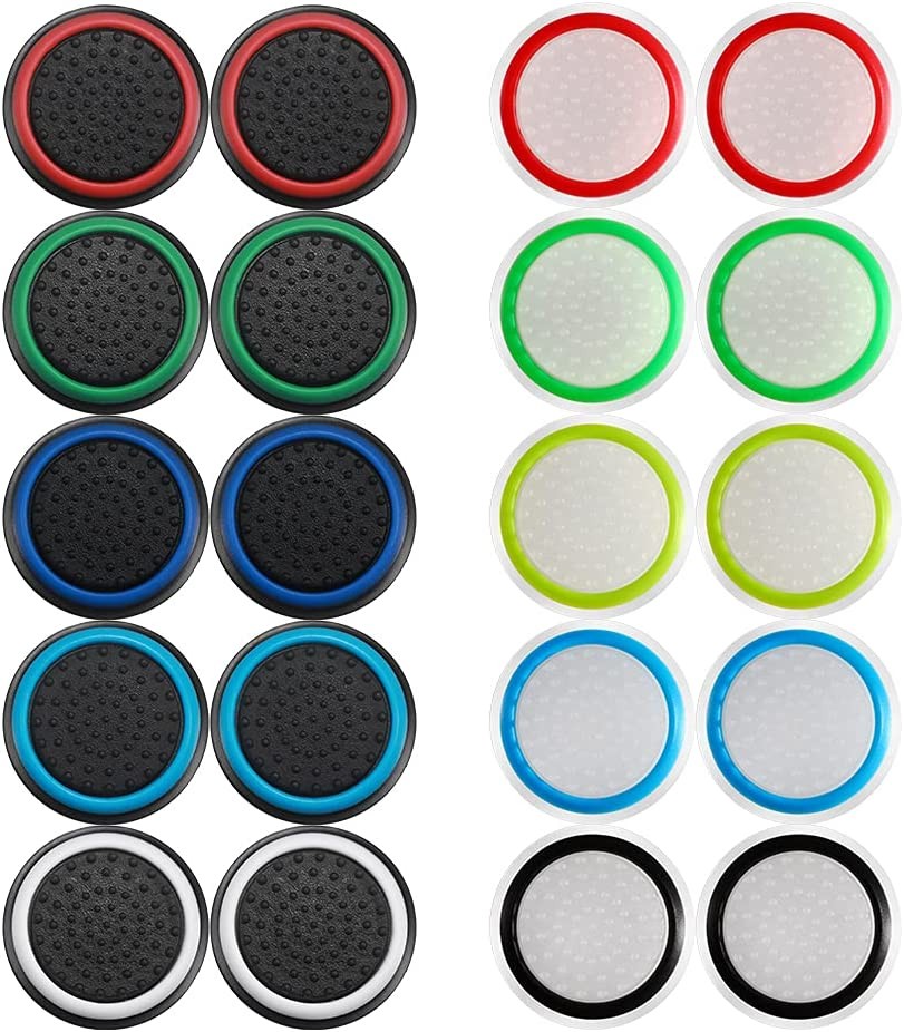 20Pieces Analog Stick Joystick Controller Performance Thumb Grips Compatible with PS5, PS4, Xbox One, Xbox Series X/S Controller Joystick Grips