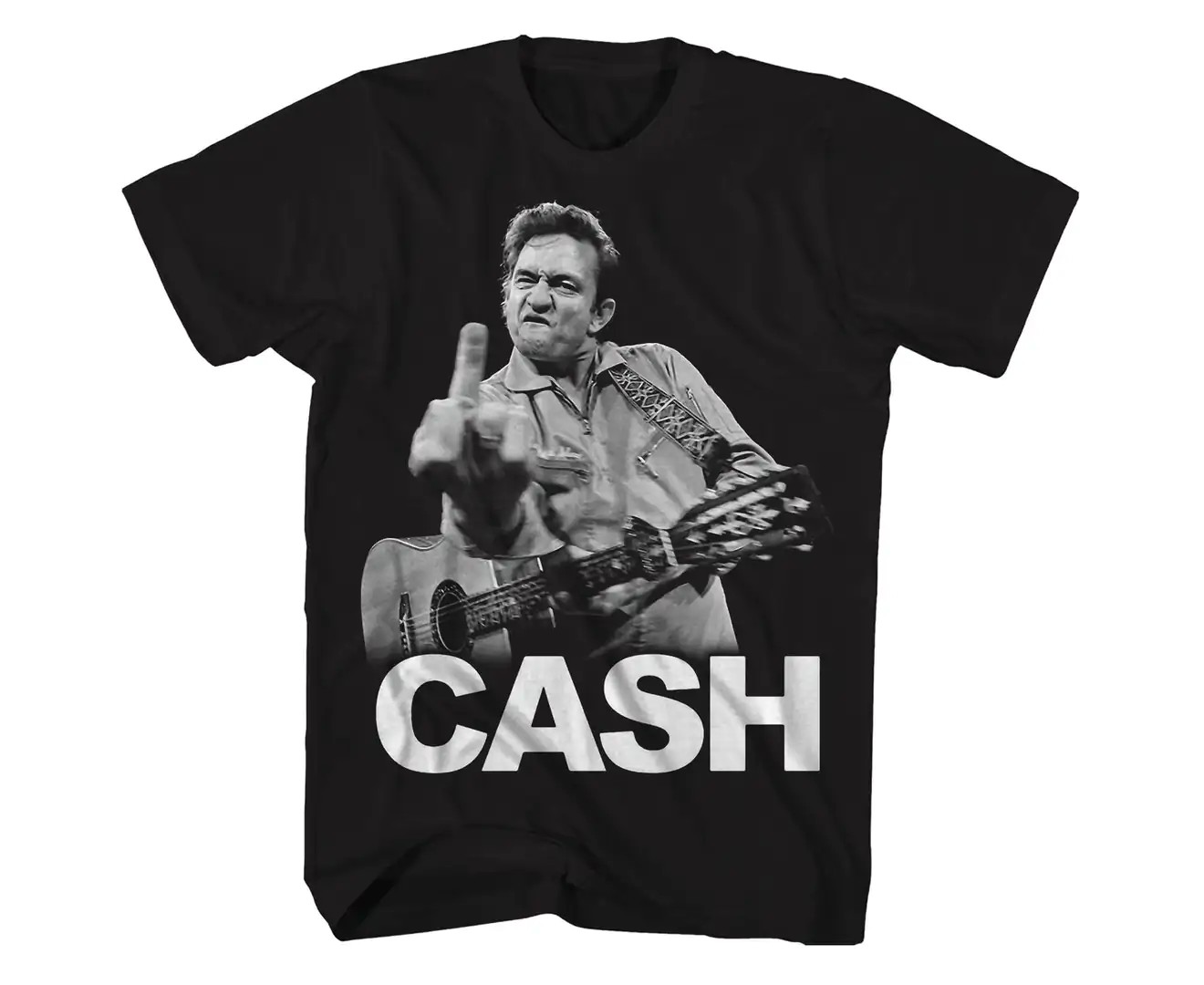 Johnny Cash T Shirt Middle Finger Johnny Cash T-Shirt – Black