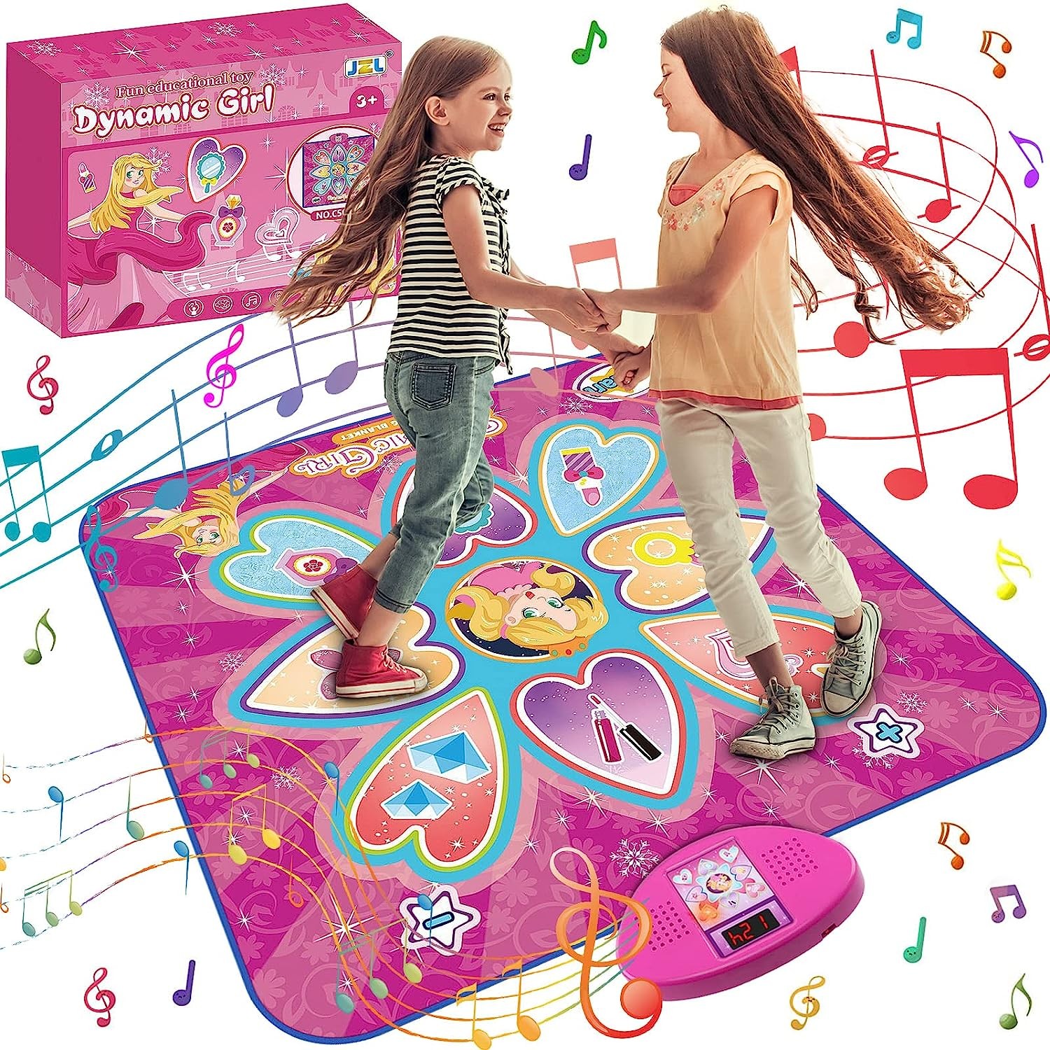 Dance Mat Toys for Girls, Upgraded Electronic Music Dance Game Pad with 7 Game Modes, Built-In Music, Adjustable Volume Dance, LED Lights, Christmas Birthday Gifts for 3 4 5 6 7 8 9+ Year Old Girls